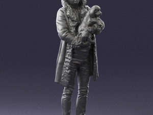 man with dog 0106 Model 3D