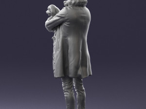man with dog 0106 Model 3D