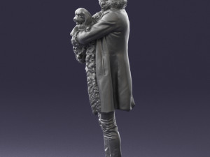 man with dog 0106 Model 3D