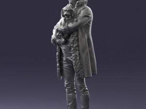 man with dog 0106 Model 3D