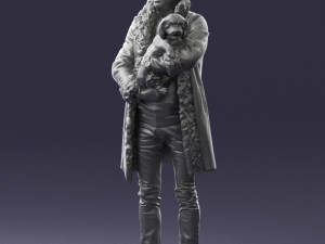 man with dog 0106 Model 3D