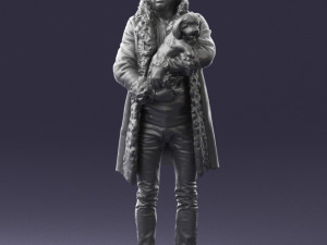 man with dog 0106 Model 3D