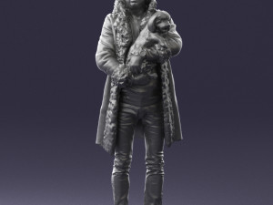 man with dog 0106 Model 3D