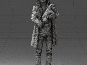 man with dog 0106 Model 3D