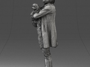 man with dog 0106 Model 3D