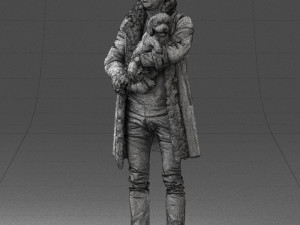 man with dog 0106 Model 3D