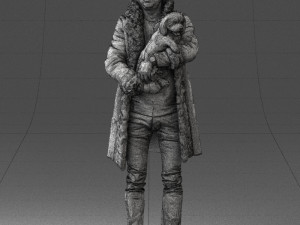 man with dog 0106 Model 3D