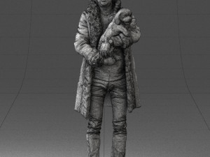 man with dog 0106 Model 3D