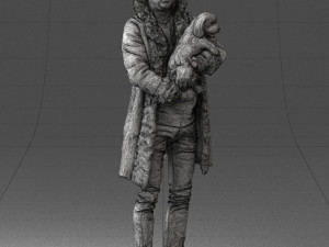man with dog 0106 3d print ready 3D प्रिंट मॉडल