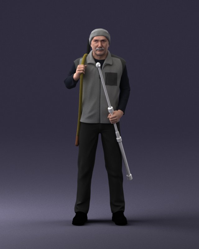 man with hunting rifle 0206 3D मॉडल .c4d .max .obj .3ds .fbx .stl .blend 