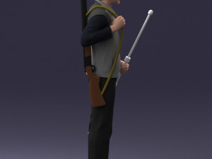 man with hunting rifle 0206 3D मॉडल