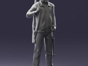 man with hunting rifle 0206 3D मॉडल