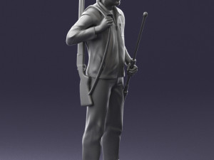 man with hunting rifle 0206 3D मॉडल