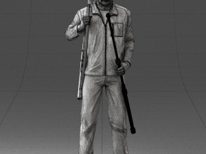 man with hunting rifle 0206 3D मॉडल