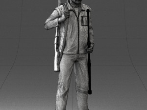 man with hunting rifle 0206 3D मॉडल