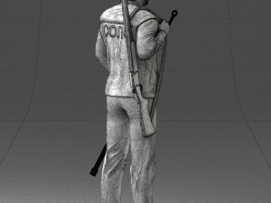 man with hunting rifle 0206 3D मॉडल