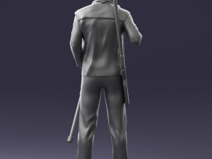 man with hunting rifle 0206 3d print ready 3D 打印模型