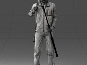 man with hunting rifle 0206 3d print ready 3D 打印模型