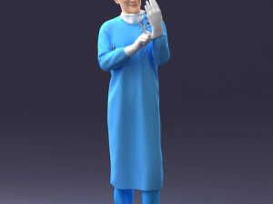 000339 Male Surgeon in Medical Uniform 0222 3D Model