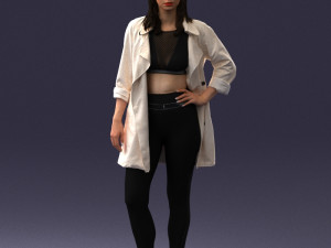 girl in white jacket 0427 3D Model