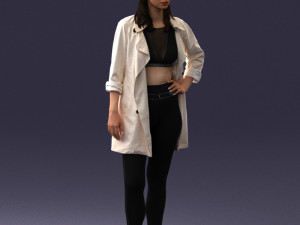 girl in white jacket 0427 Model 3D