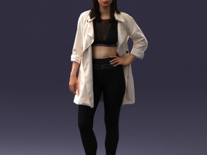 girl in white jacket 0427 Model 3D