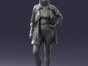 girl in white jacket 0427 Model 3D