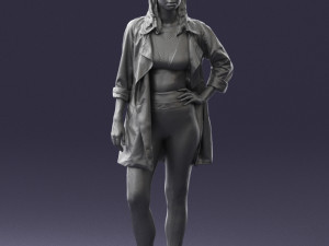 girl in white jacket 0427 Model 3D