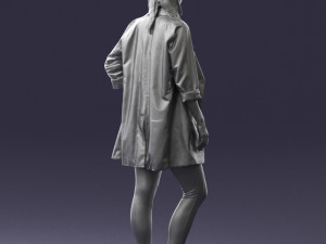 girl in white jacket 0427 Model 3D