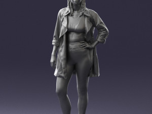 girl in white jacket 0427 Model 3D