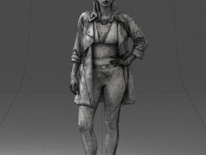 girl in white jacket 0427 Model 3D