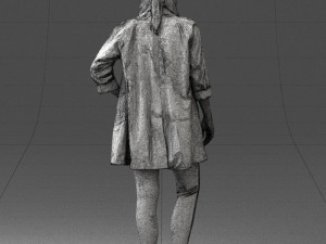 girl in white jacket 0427 Model 3D
