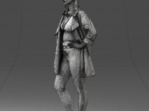 girl in white jacket 0427 Model 3D