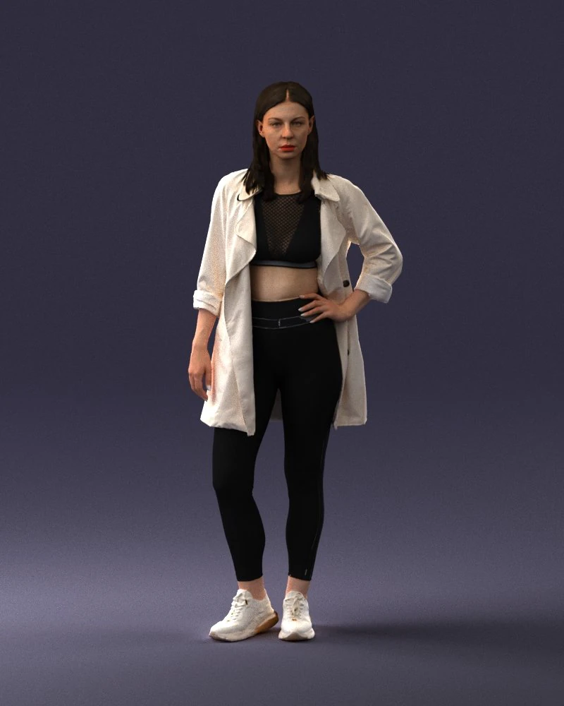 000341 Woman in Light Coat 3D Scan 0427 3dp 3D Print Model .c4d .max .obj .3ds .fbx .stl .blend 