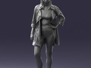 000341 Woman in Light Coat 3D Scan 0427 3dp 3D Print Model