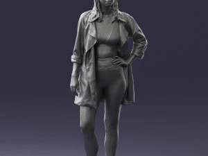000341 Woman in Light Coat 3D Scan 0427 3dp 3D Print Model
