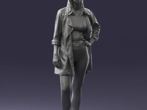 000341 Woman in Light Coat 3D Scan 0427 3dp 3D Print Model