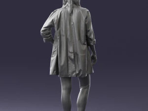 000341 Woman in Light Coat 3D Scan 0427 3dp 3D Print Model