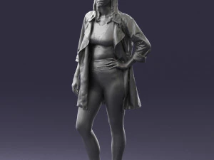000341 Woman in Light Coat 3D Scan 0427 3dp 3D Print Model