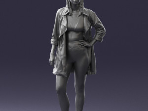 girl in white jacket 0427 3d print ready 3D प्रिंट मॉडल