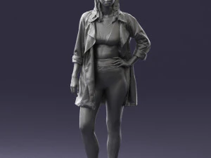 000341 Woman in Light Coat 3D Scan 0427 3dp 3D Print Model