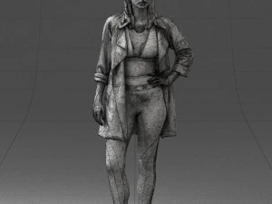 000341 Woman in Light Coat 3D Scan 0427 3dp 3D Print Model