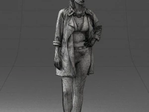 000341 Woman in Light Coat 3D Scan 0427 3dp 3D Print Model