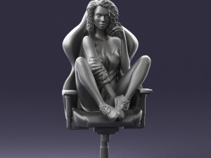 000141 Woman Sitting on Gaming Chair 0626 3D Model