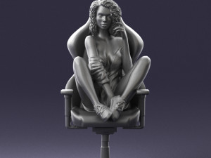 000141 Woman Sitting on Gaming Chair 0626 3D Model