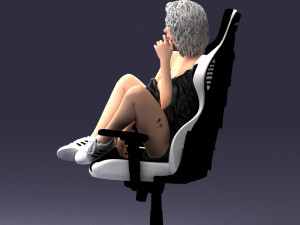 000141 Woman Sitting on Gaming Chair 0626 3dp 3D प्रिंट मॉडल