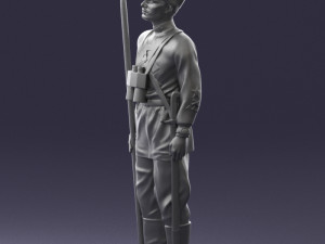 000104 Soviet Soldier Historical Character 0116 3D Model