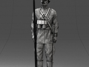 000104 Soviet Soldier Historical Character 0116 3D Model