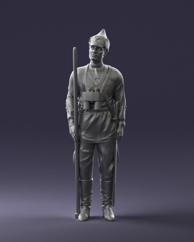 000104 Soviet Soldier Historical Character 0116 3dp 3D Print Model .c4d .max .obj .3ds .fbx .stl .blend
