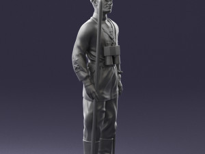 000104 Soviet Soldier Historical Character 0116 3dp 3D Print Model